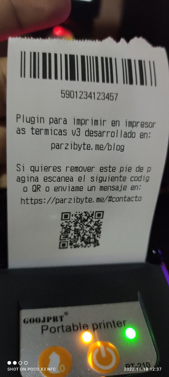 Código de barras EAN 13 en una impresora térmica